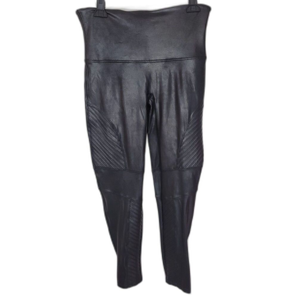 SPANX Moto faux stretch-leather leggings